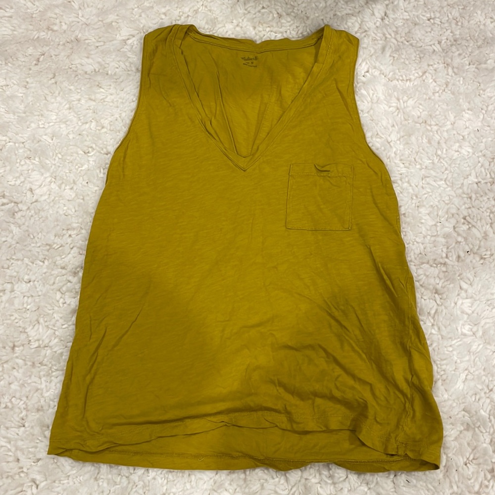 Madewell tank, medium, mustard